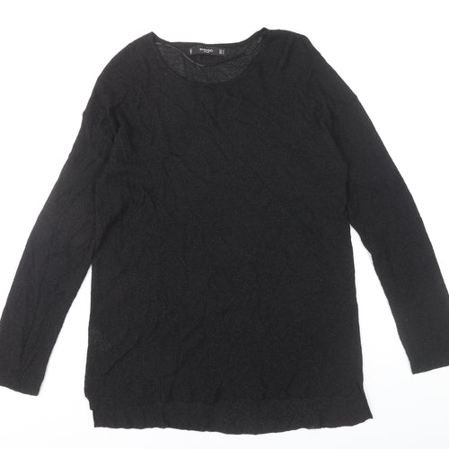 Mango Women’s Black Long Sleeve Basic Jersey Top Size M