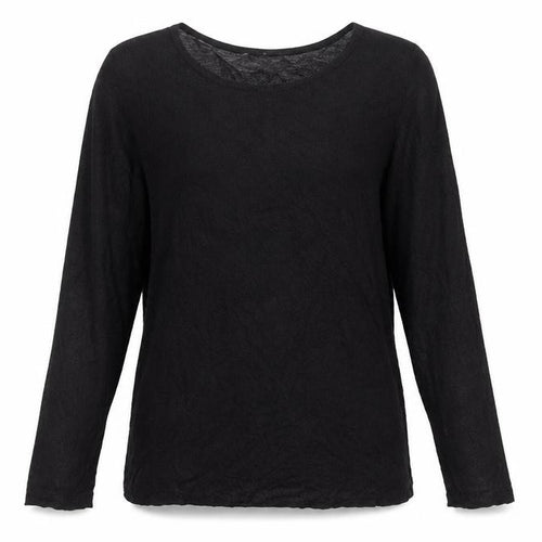 Mango Women’s Black Long Sleeve Basic Jersey Top Size M