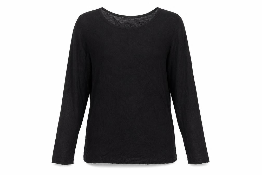 Mango Women’s Black Long Sleeve Basic Jersey Top Size M