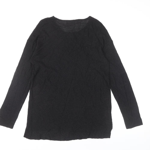 Mango Women’s Black Long Sleeve Basic Jersey Top Size M