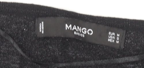Mango Women’s Black Long Sleeve Basic Jersey Top Size M