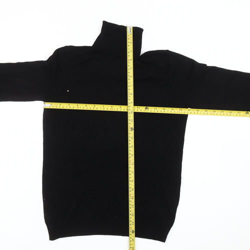Zara Women’s Black Roll Neck Knit Jumper Size 12 Long Sleeve