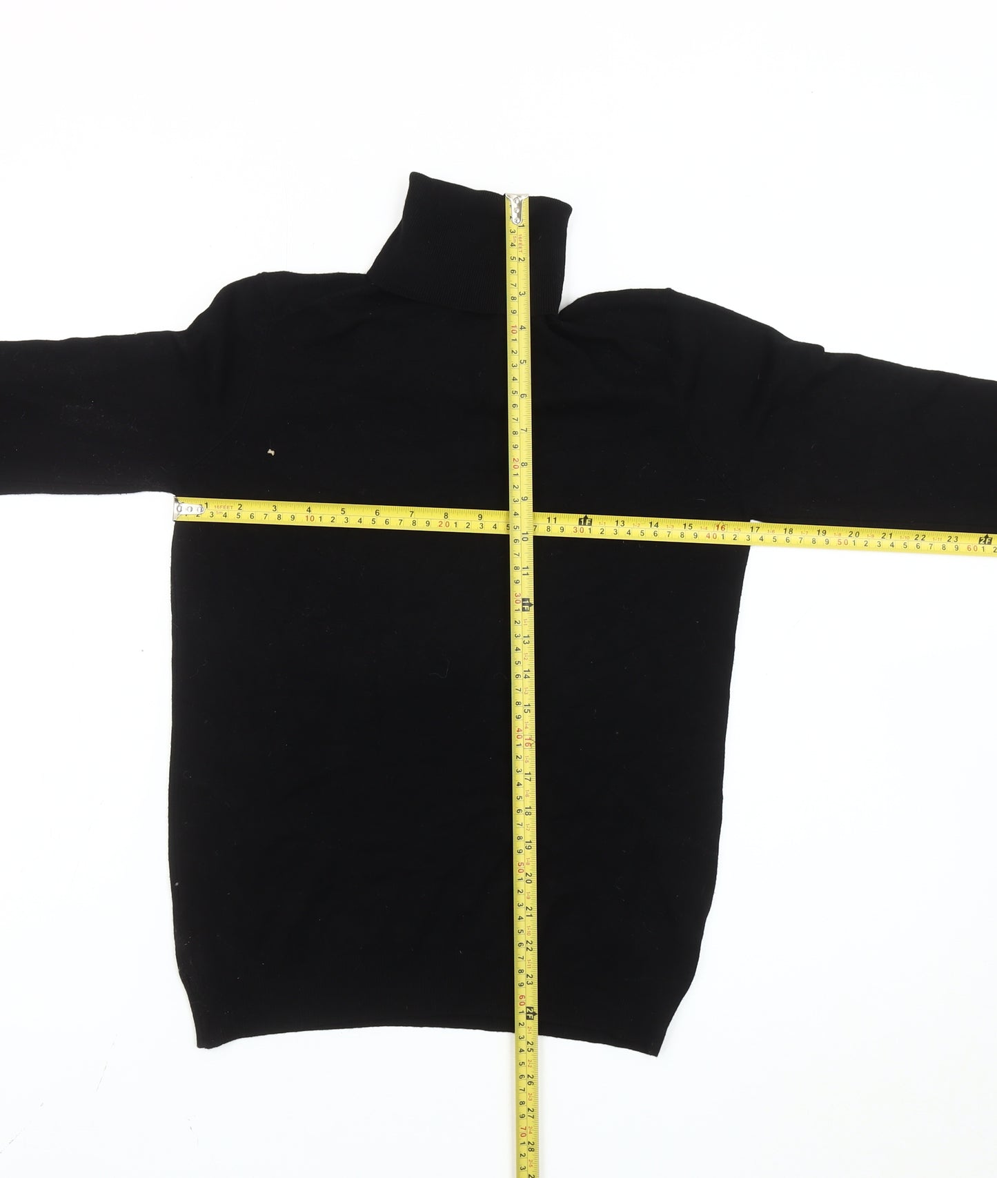 Zara Women’s Black Roll Neck Knit Jumper Size 12 Long Sleeve