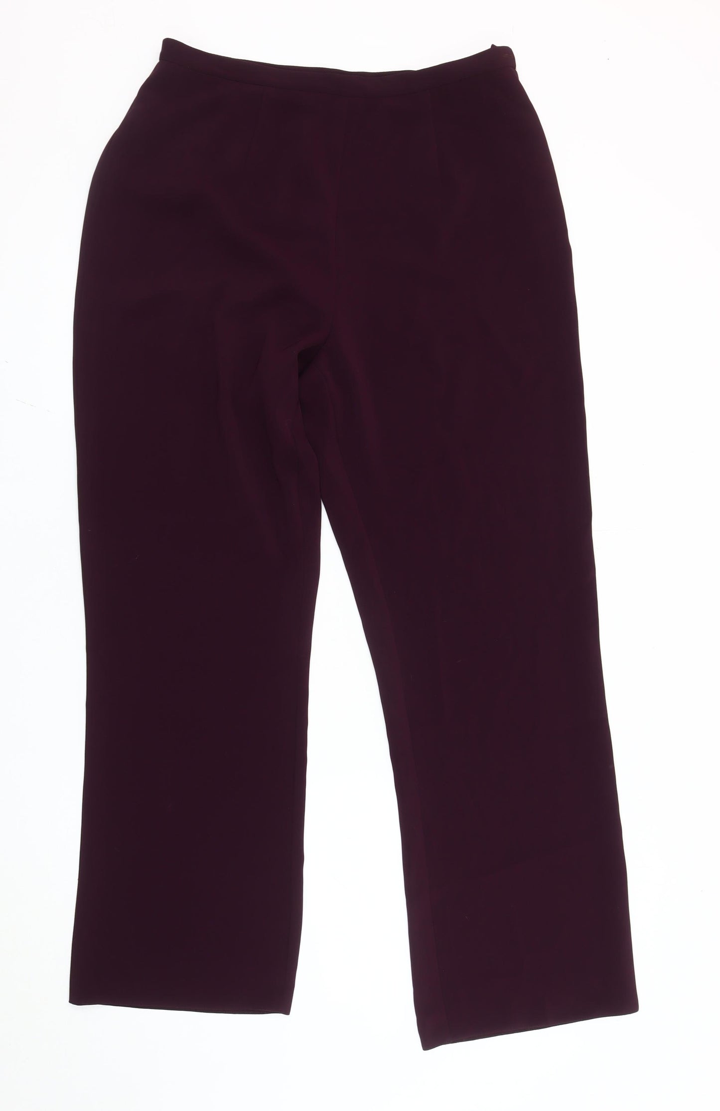 Direction Women Purple Size 16 Straight Leg Trousers Polyester