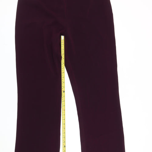 Direction Women Purple Size 16 Straight Leg Trousers Polyester