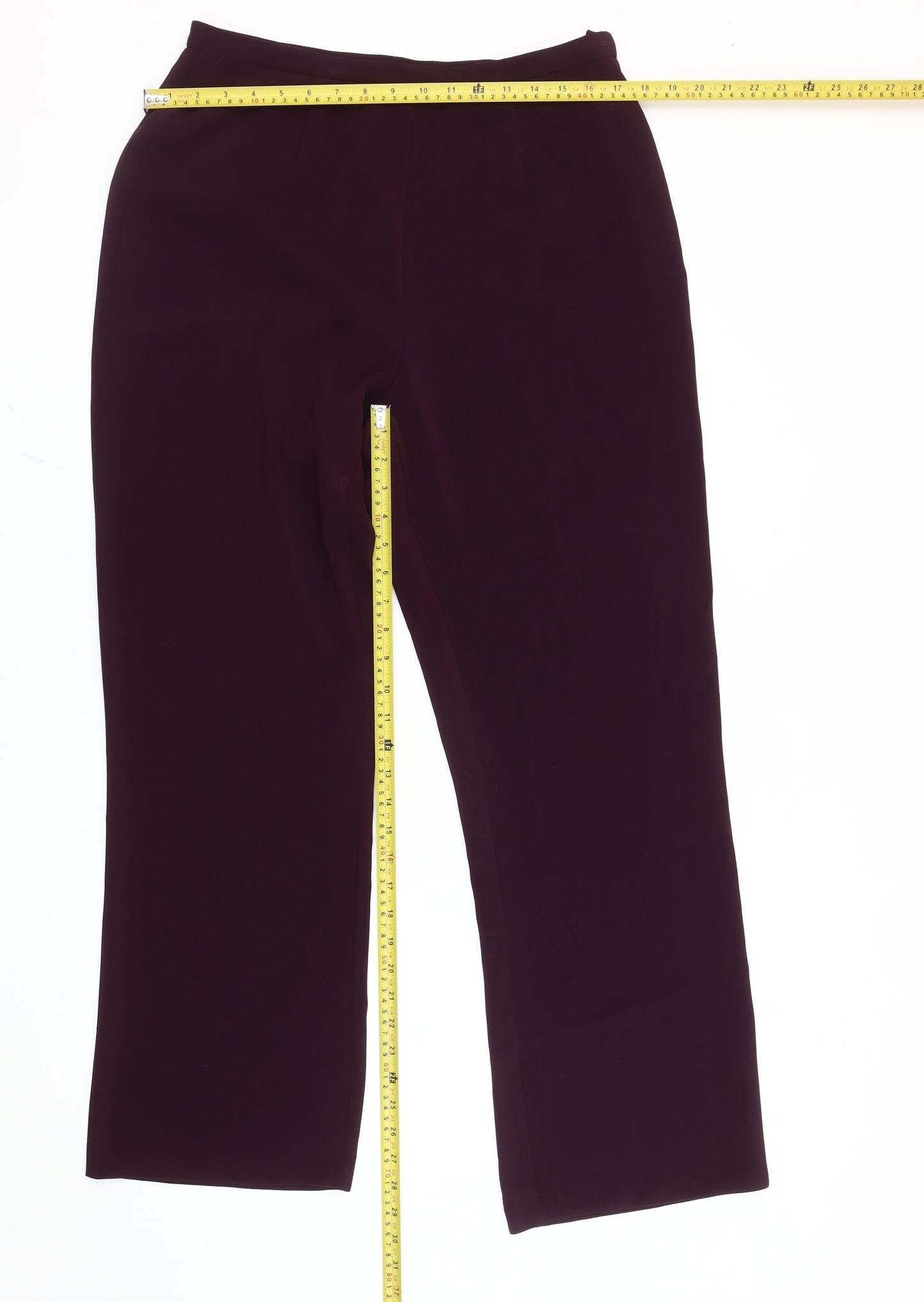 Direction Women Purple Size 16 Straight Leg Trousers Polyester