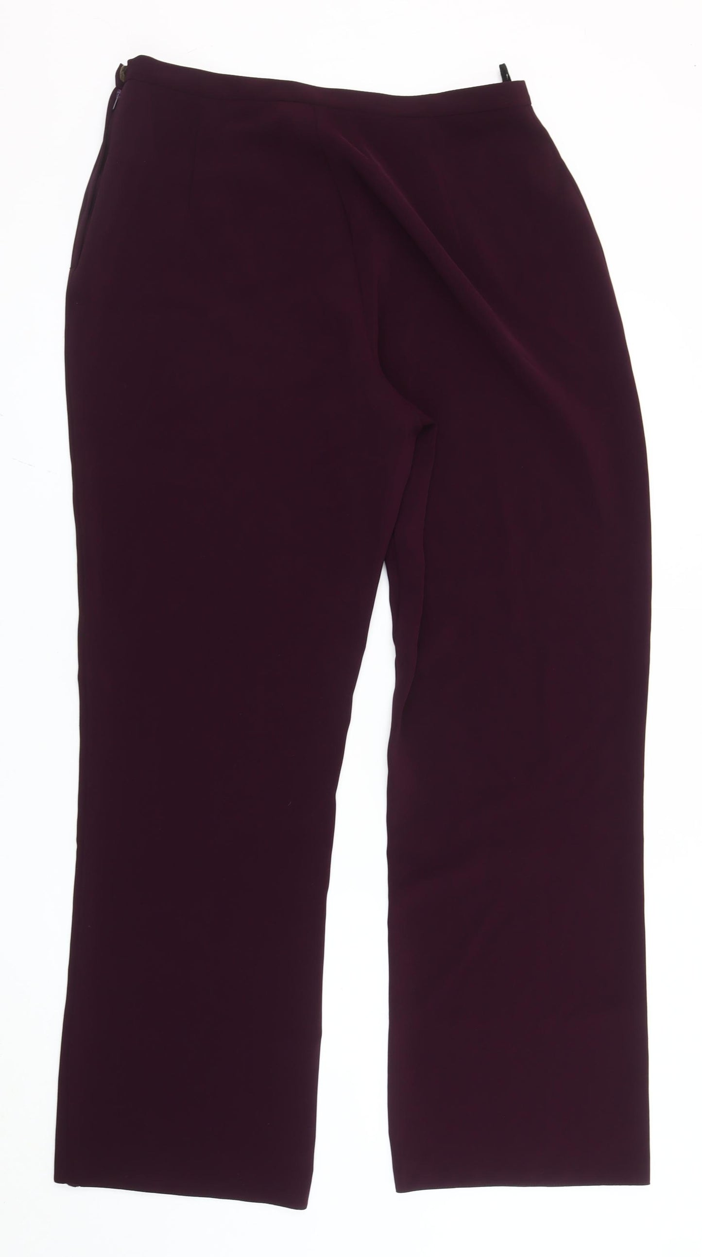 Direction Women Purple Size 16 Straight Leg Trousers Polyester