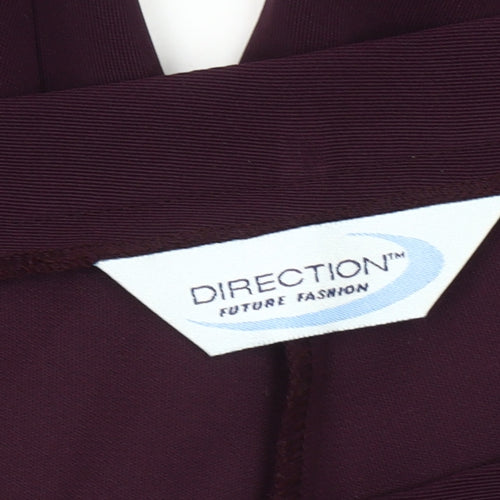 Direction Women Purple Size 16 Straight Leg Trousers Polyester