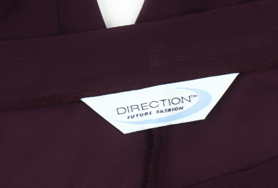 Direction Women Purple Size 16 Straight Leg Trousers Polyester