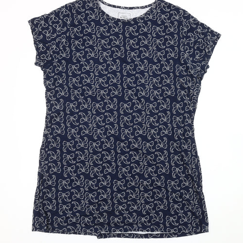 Matalan Women’s Blue Bow Print Cotton T-Shirt XL Casual