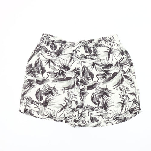 Papaya Women’s Multicoloured Tropical Print Linen Blend Shorts Size 16