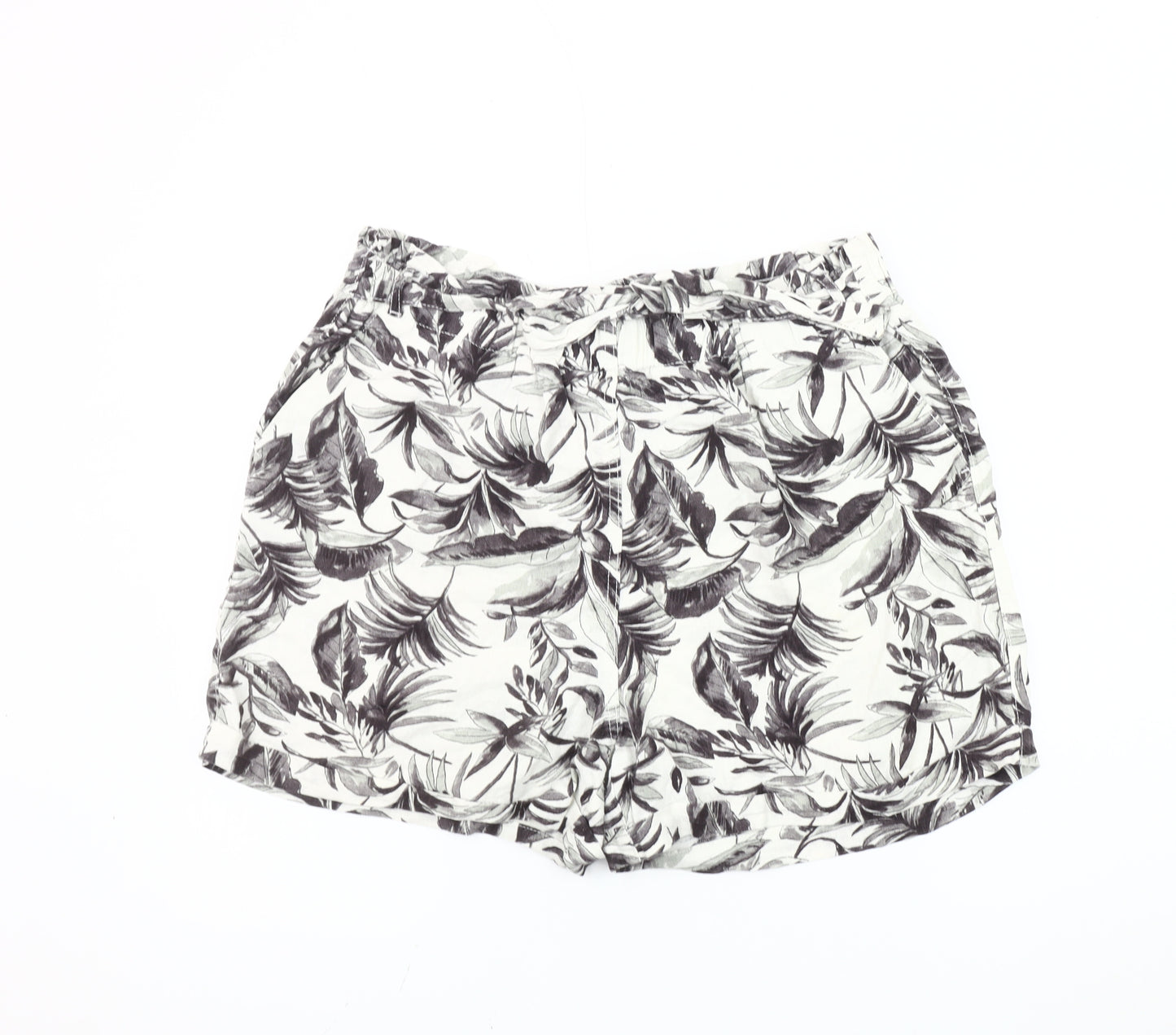 Papaya Women’s Multicoloured Tropical Print Linen Blend Shorts Size 16