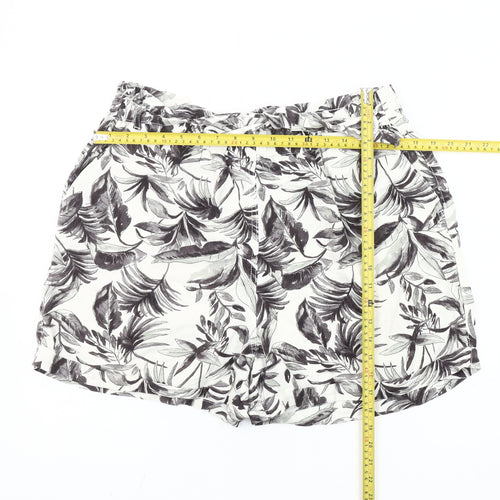 Papaya Women’s Multicoloured Tropical Print Linen Blend Shorts Size 16