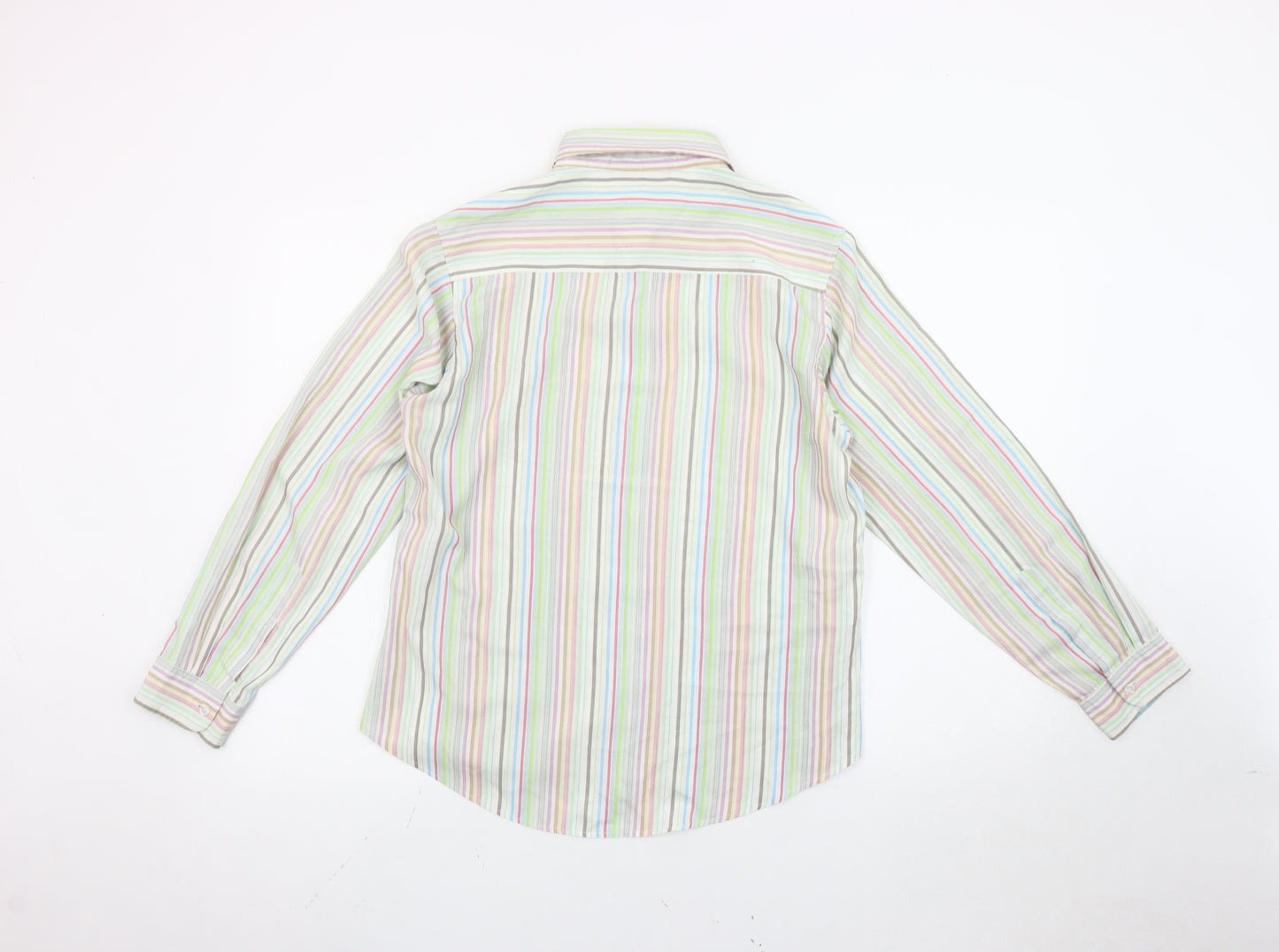 ROWLANDS Womens Multicoloured Striped Long Sleeve Button-Up Shirt M