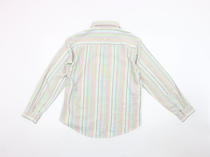 ROWLANDS Womens Multicoloured Striped Long Sleeve Button-Up Shirt M