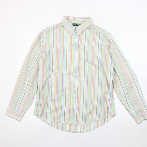 ROWLANDS Womens Multicoloured Striped Long Sleeve Button-Up Shirt M