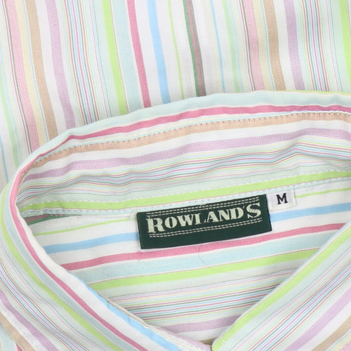 ROWLANDS Womens Multicoloured Striped Long Sleeve Button-Up Shirt M