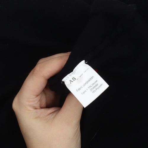 Anna Smith Women's Black Bell Sleeve Crew Neck Jumper Size S