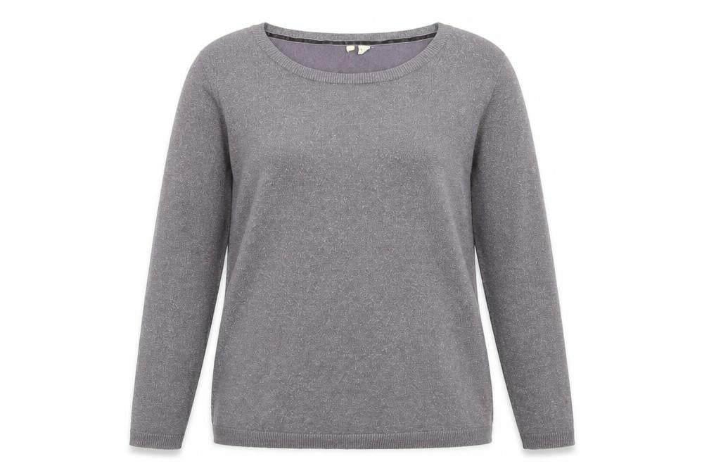 Front view of White Stuff Women's Grey, size 12, Scoop Neck jumper