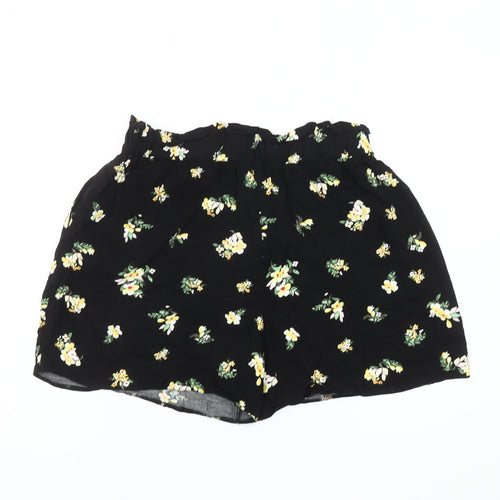 Dorothy Perkins Women’s Black Floral Paperbag Shorts Size 12