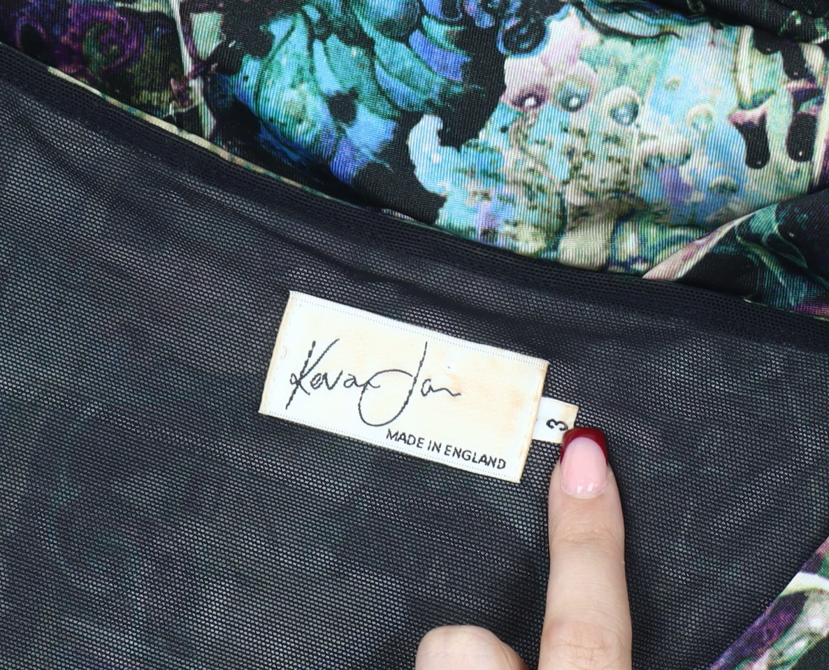 Kevan Jon Women's Multicoloured Bodycon Viscose Stretch Dress Size 8