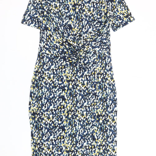Jigsaw Women’s Multicoloured M Sheath Knee Length Ruched Dress