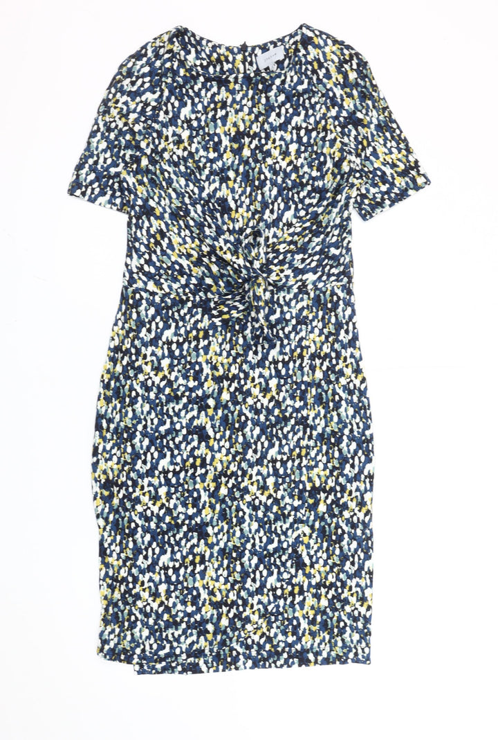 Jigsaw Women’s Multicoloured M Sheath Knee Length Ruched Dress