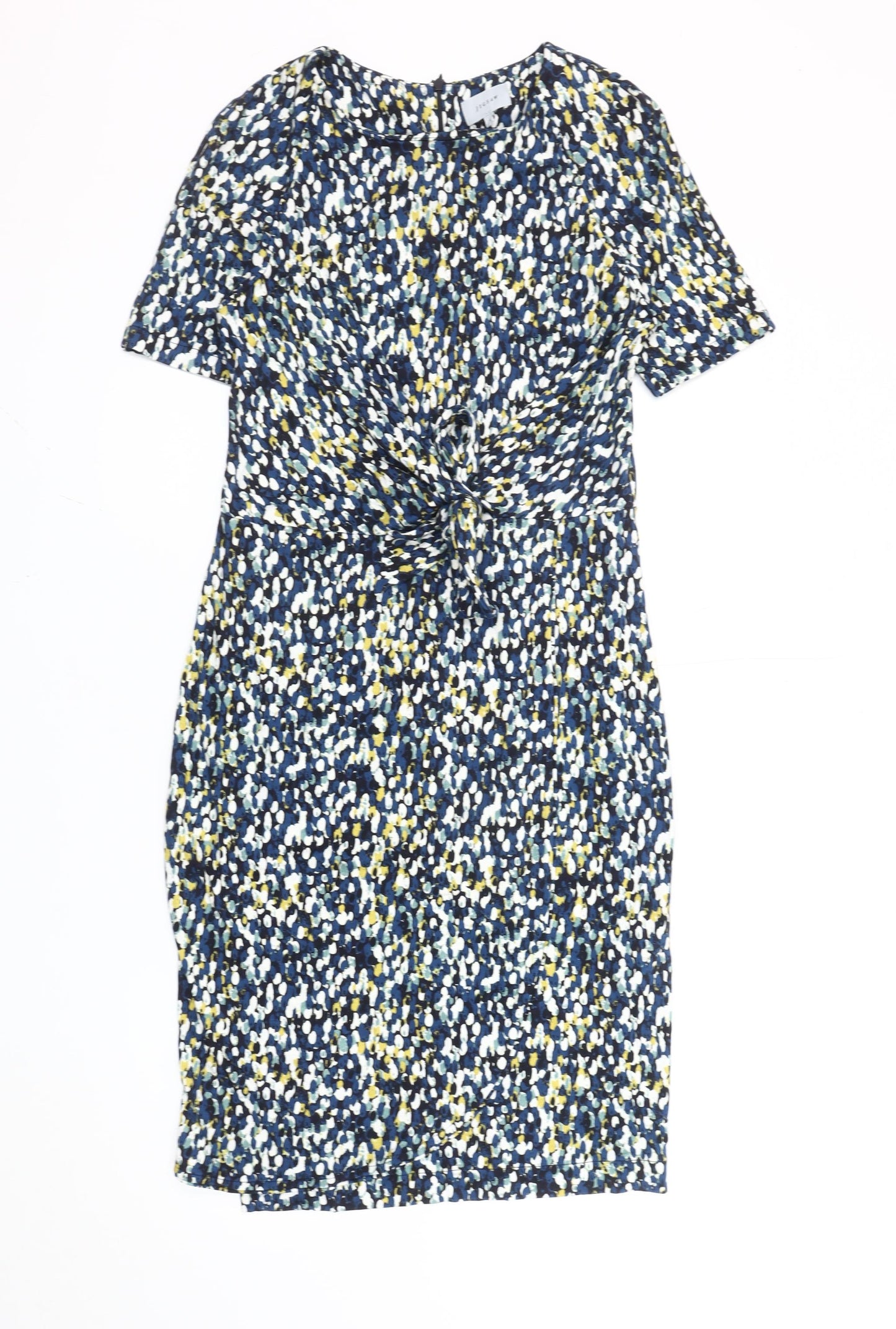 Jigsaw Women’s Multicoloured M Sheath Knee Length Ruched Dress