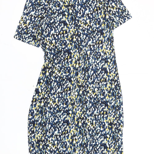 Jigsaw Women’s Multicoloured M Sheath Knee Length Ruched Dress