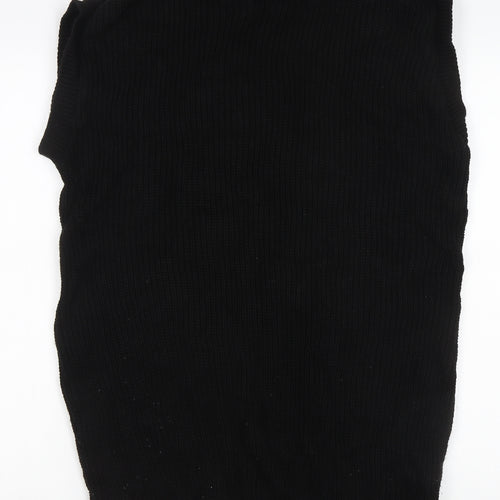 Nana Women’s Black Sleeveless Roll Neck Rib-Knit Jumper Size S