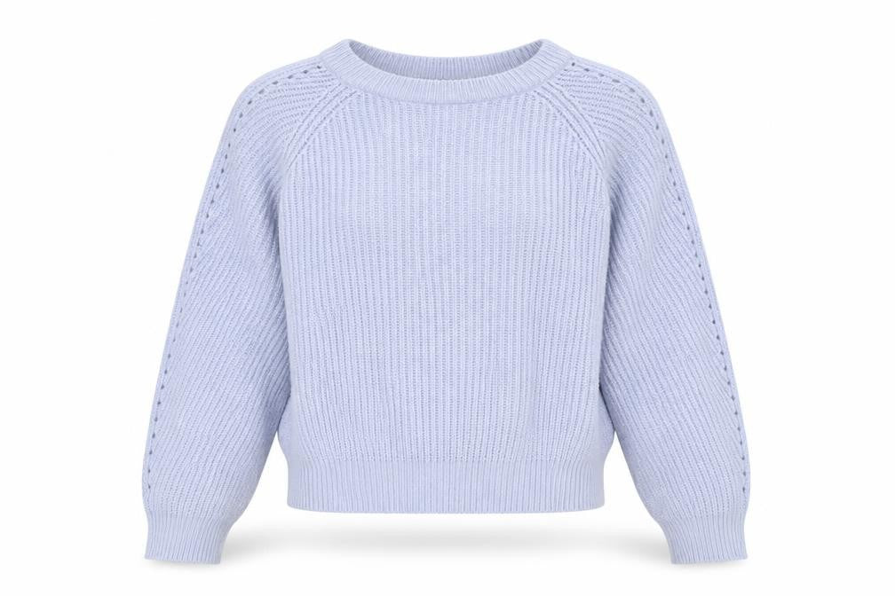 Front view of H&M Women's Purple Chunky Knit Crew Neck jumper M