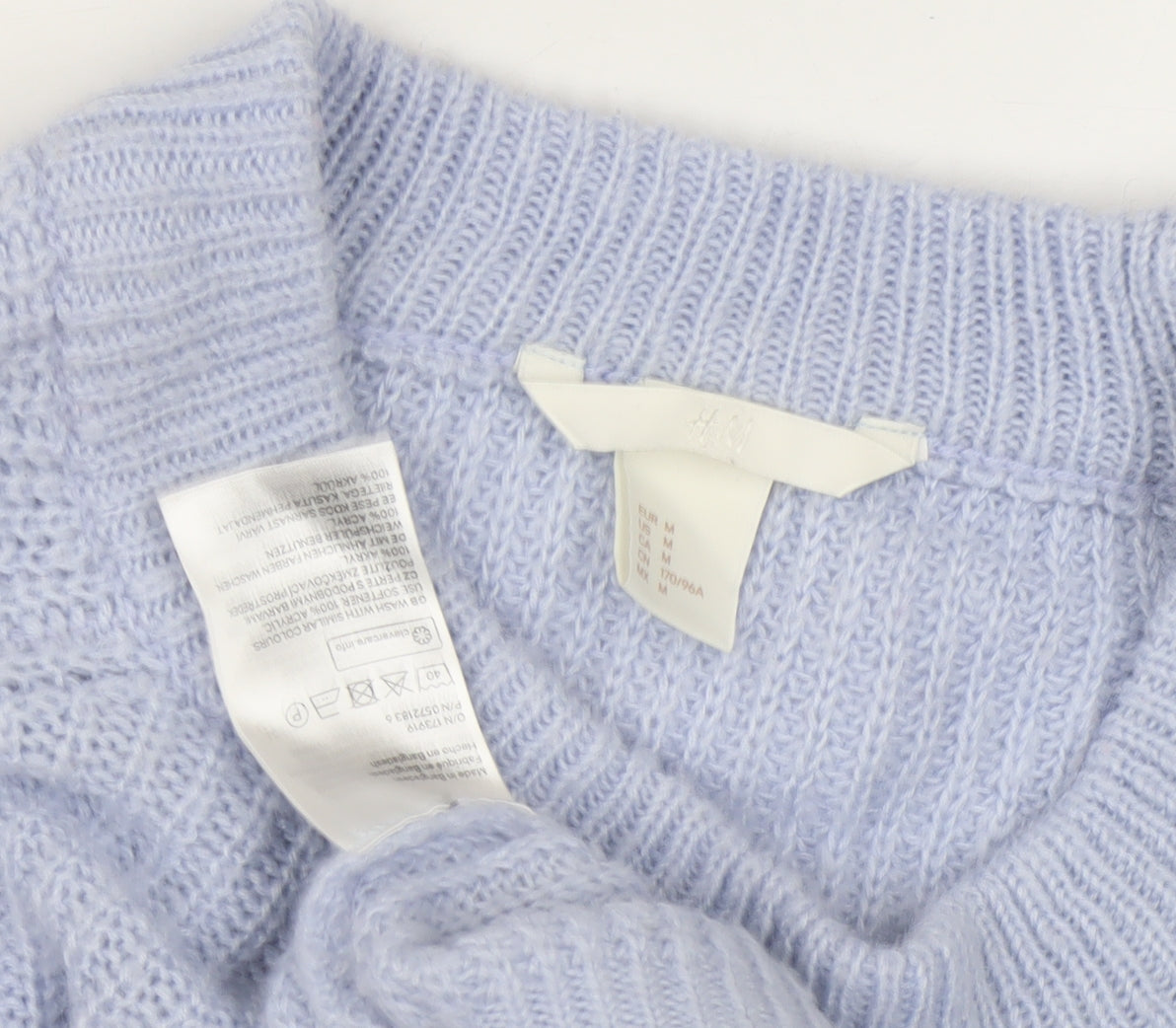 H&M Women's Purple Chunky Knit Crew Neck Pullover Jumper M