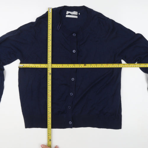 Marks and Spencer Women's Blue Size 16 Cardigan Merino Wool