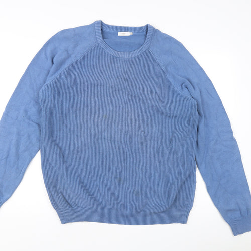 Cotton Traders Men’s Blue 2XL Crew Neck Cotton Jumper