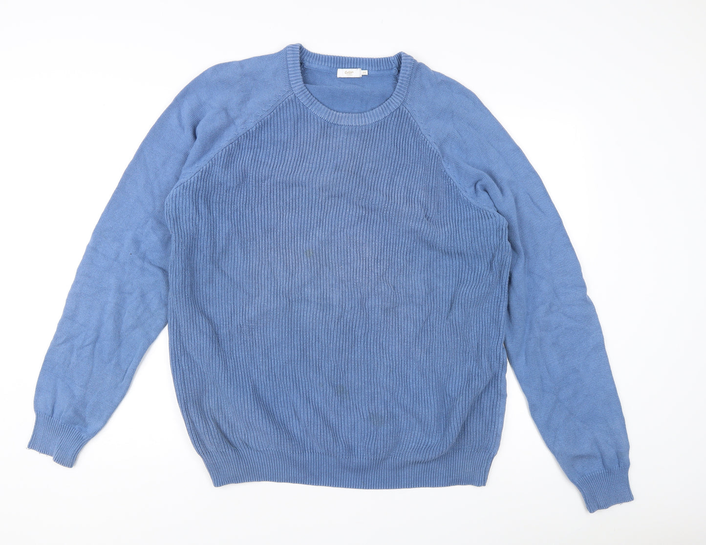 Cotton Traders Men’s Blue 2XL Crew Neck Cotton Jumper