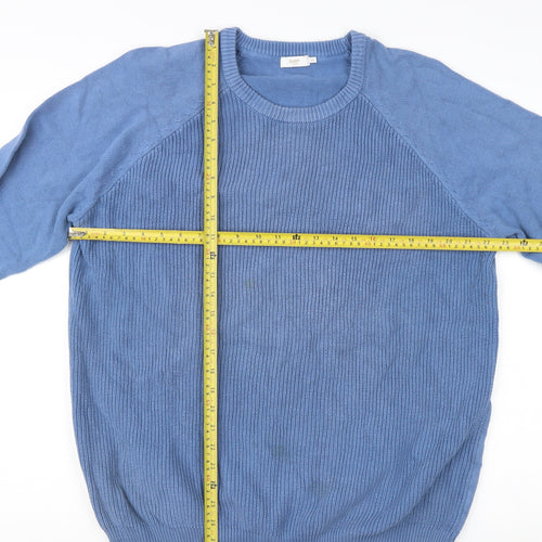 Cotton Traders Men’s Blue 2XL Crew Neck Cotton Jumper