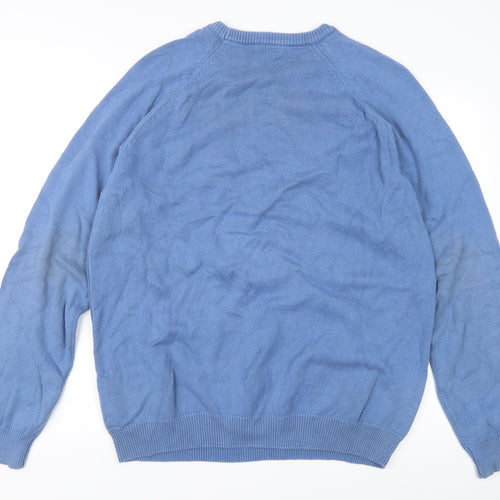 Cotton Traders Men’s Blue 2XL Crew Neck Cotton Jumper