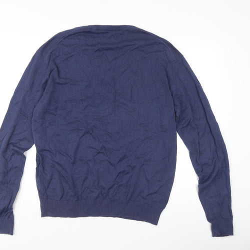 U.S. Polo Assn. Men’s Blue Cotton V-Neck Pullover Jumper XL