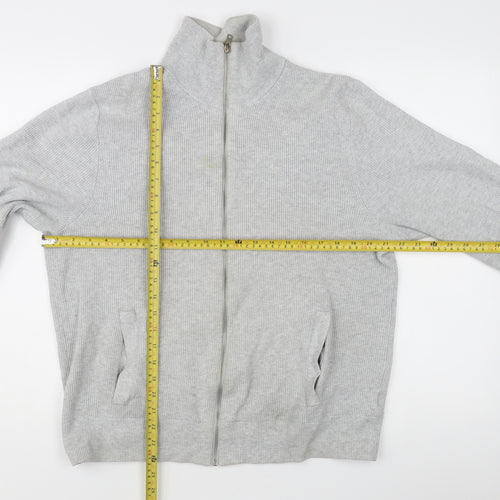 Marks and Spencer Men's Grey Knit Full Zip Jacket L Regular Fit