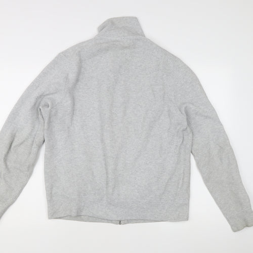 Marks and Spencer Men's Grey Knit Full Zip Jacket L Regular Fit