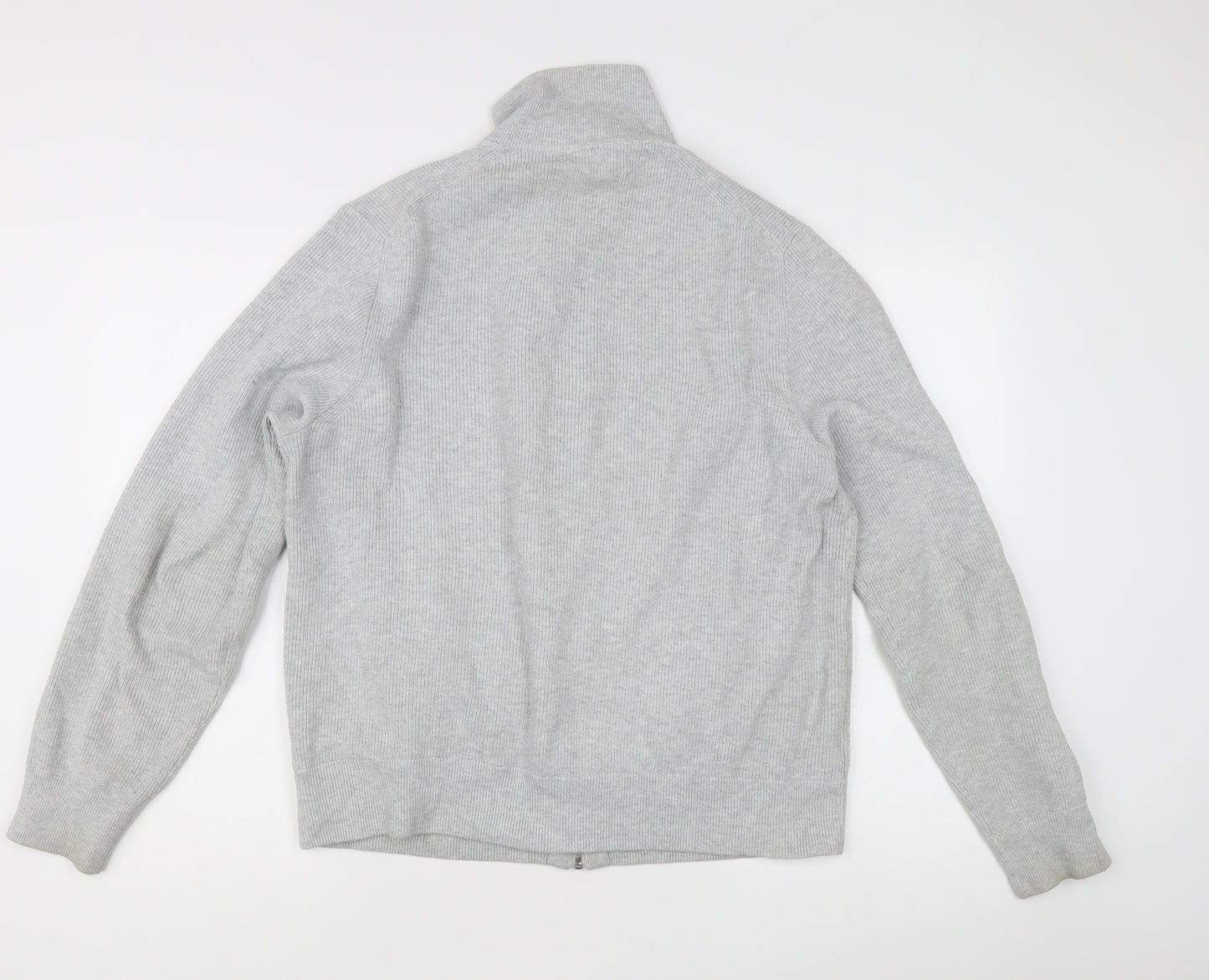 Marks and Spencer Men's Grey Knit Full Zip Jacket L Regular Fit