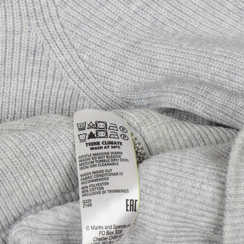 Marks and Spencer Men's Grey Knit Full Zip Jacket L Regular Fit