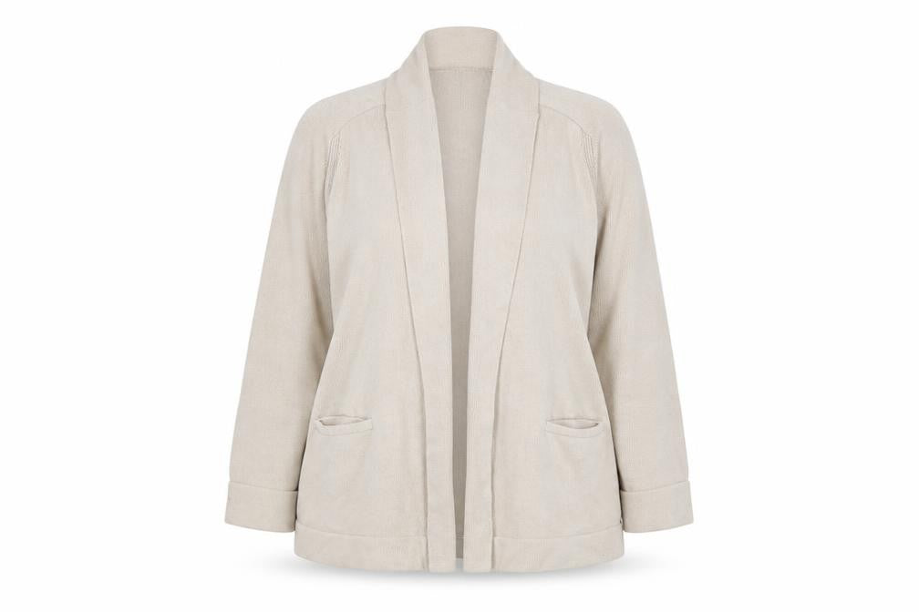 Marks and Spencer Women Beige Wool Blend Cardigan UK 16 Collared Knit