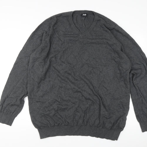 Jacamo Men’s Grey 3XL V-Neck Pullover Jumper Knit Long Sleeve