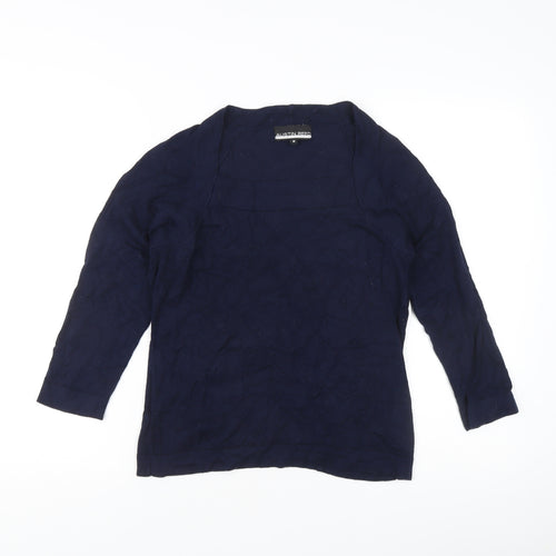Austin Reed Women’s Blue M Cardigan Tight-Knit 3/4 Sleeve Raglan