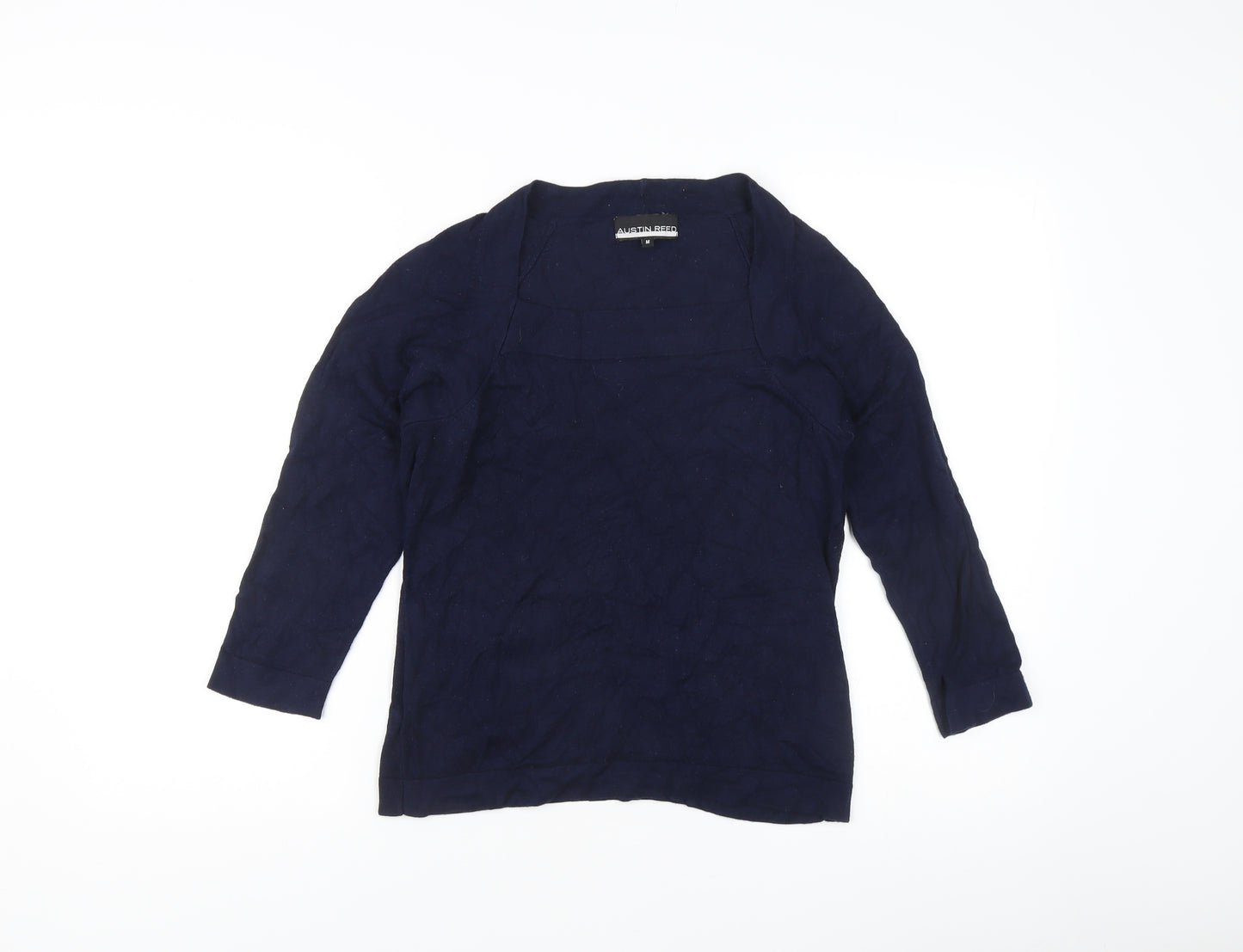 Austin Reed Women’s Blue M Cardigan Tight-Knit 3/4 Sleeve Raglan