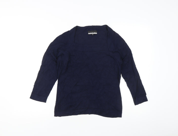 Austin Reed Women’s Blue M Cardigan Tight-Knit 3/4 Sleeve Raglan