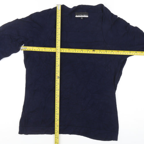 Austin Reed Women’s Blue M Cardigan Tight-Knit 3/4 Sleeve Raglan
