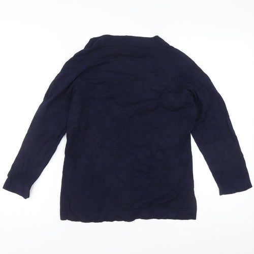 Austin Reed Women’s Blue M Cardigan Tight-Knit 3/4 Sleeve Raglan