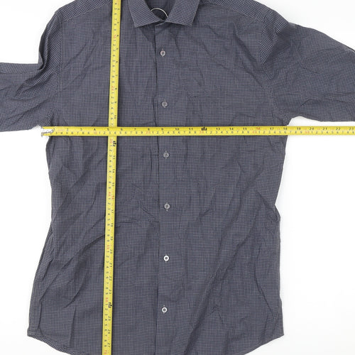 Jack & Jones Men’s Blue Check Slim Fit Cotton Shirt M Long Sleeve